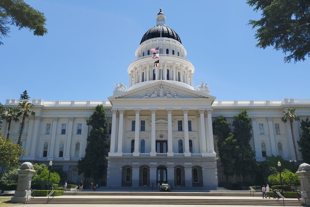 California State Capitol from the west plaza in Sacramento