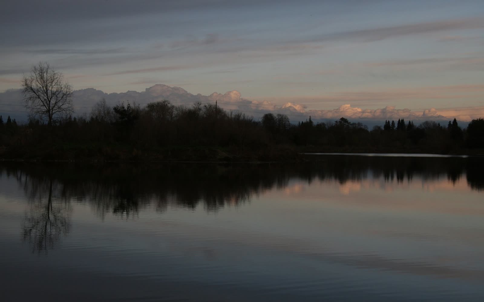 American River at dusk near William B. Pond Recreation Area, Sacramento