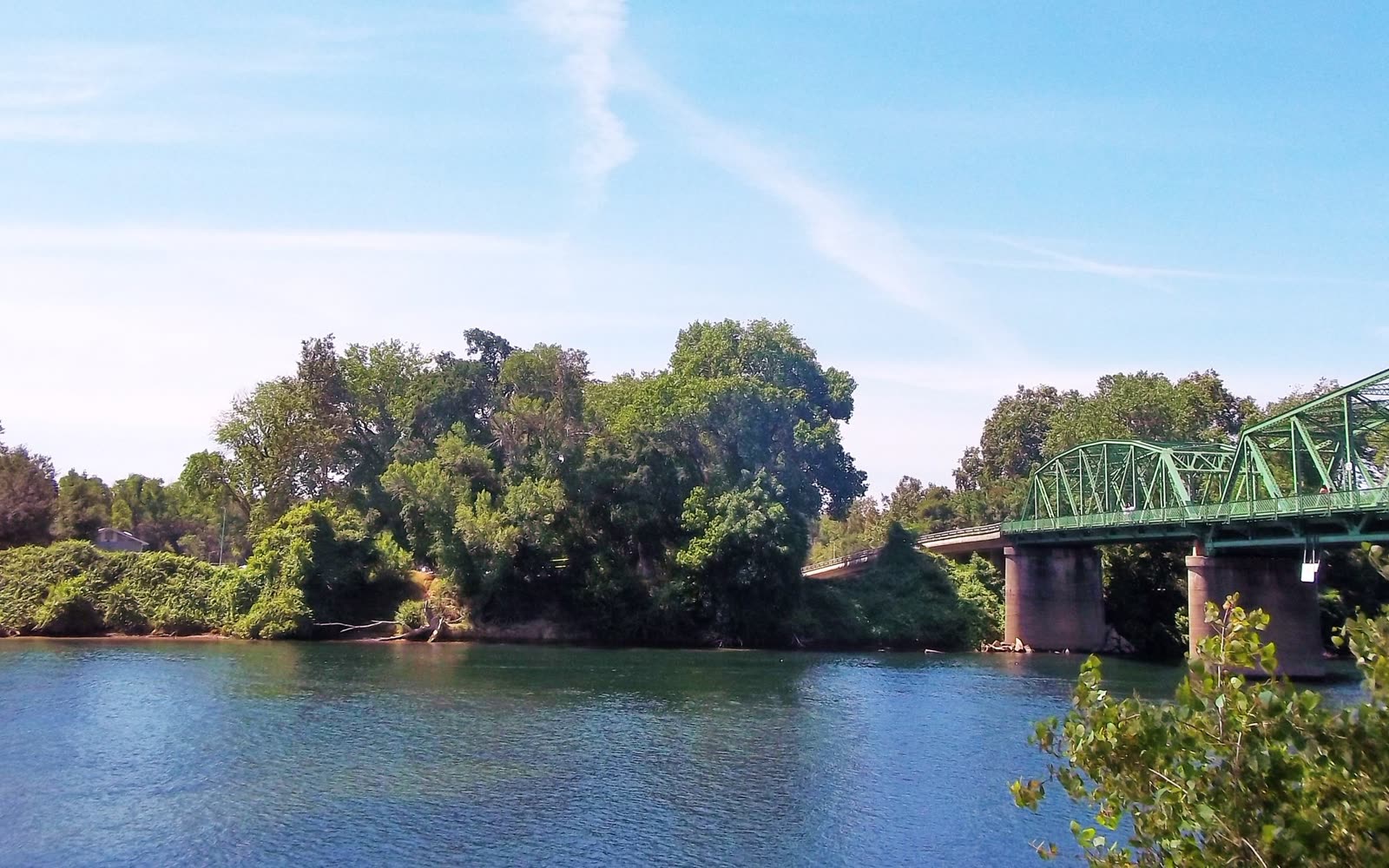 American and Sacramento rivers meeting at Discovery Park near Natomas